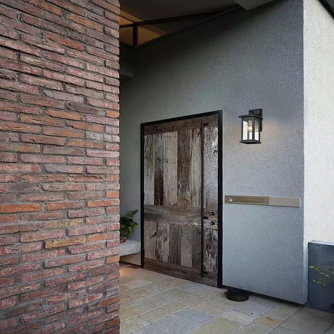 1 Light Transitional 12 Inch Square Outdoor Wall Lantern 2 Pack