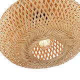 1-Light Bohemian Bamboo Semi-Flush Mount Ceiling Light - D11"x H8" - 11 in. W
