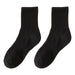 1 Pair Autumn Winter Unisex Socks Middle Tube Solid Color Moisture Absorption Stretchy Men Women Knitted Socks For Daily