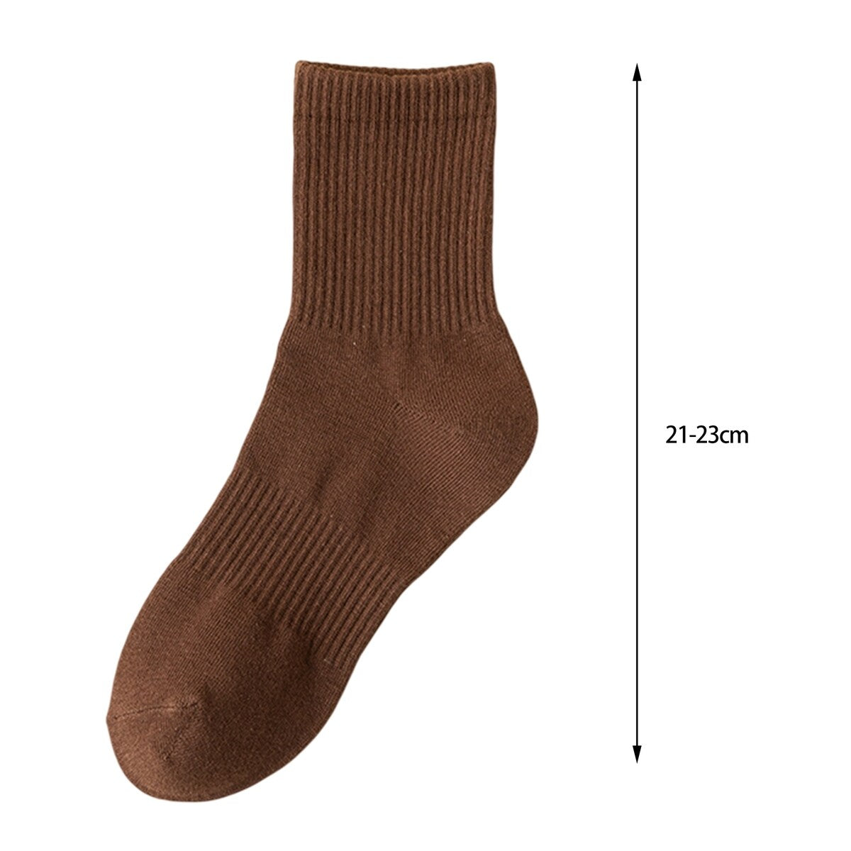 1 Pair Autumn Winter Unisex Socks Middle Tube Solid Color Moisture Absorption Stretchy Men Women Knitted Socks For Daily