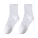 1 Pair Autumn Winter Unisex Socks Middle Tube Solid Color Moisture Absorption Stretchy Men Women Knitted Socks For Daily