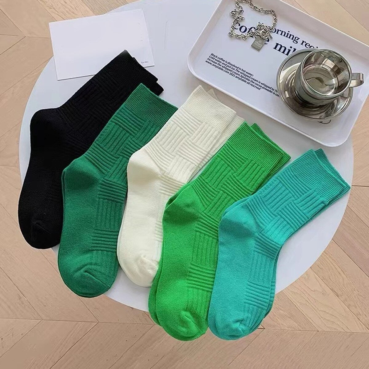 1 Pair College Style MidTube Ribbed Cuffs Elastic Sports Socks Men Women Outdoor Sports Racing Cycling Socks