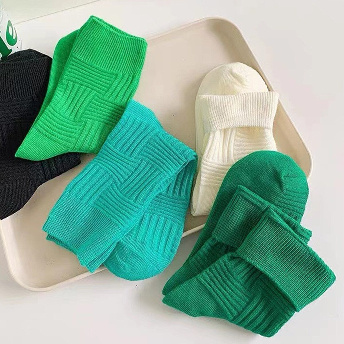 1 Pair College Style MidTube Ribbed Cuffs Elastic Sports Socks Men Women Outdoor Sports Racing Cycling Socks