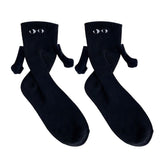 1 Pair Couple Socks Holding Hands Linking Socks Smiling Face AntiSlip Thick Socks MidTube Cute Socks Funny Gifts