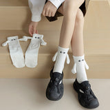 1 Pair Couple Socks Holding Hands Linking Socks Smiling Face AntiSlip Thick Socks MidTube Cute Socks Funny Gifts