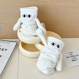 1 Pair Couple Socks Holding Hands Linking Socks Smiling Face AntiSlip Thick Socks MidTube Cute Socks Funny Gifts