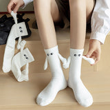 1 Pair Couple Socks Holding Hands Linking Socks Smiling Face AntiSlip Thick Socks MidTube Cute Socks Funny Gifts