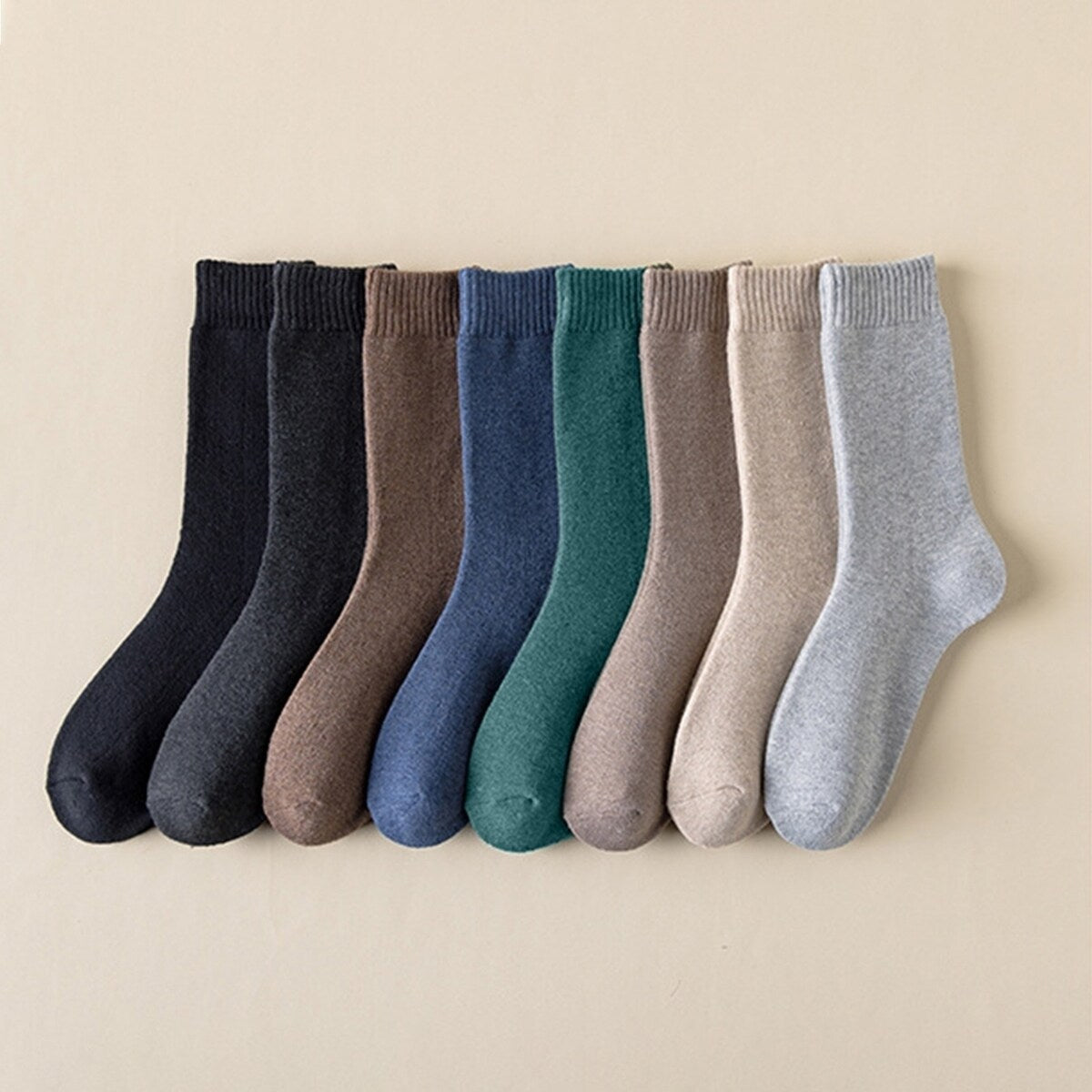 1 Pair Men Socks WearResistant Middle Tube Moisture Absorption Good Elastic Thickened Keep Warm
