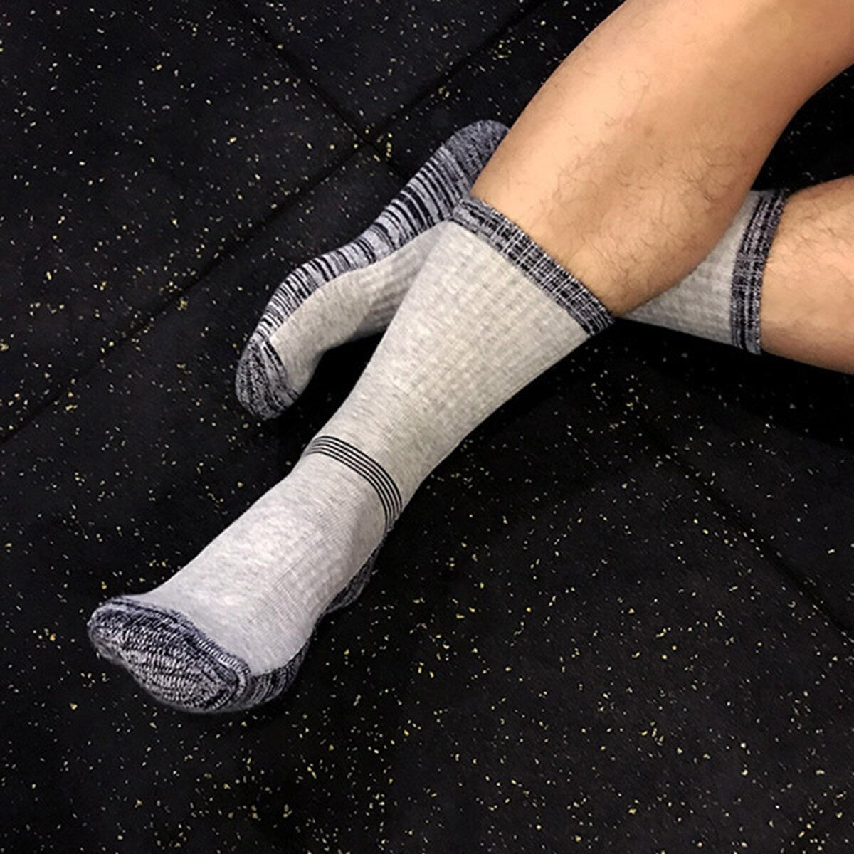 1 Pair Men Winter Sports Socks MidTube Thickened Soft AntiSlip Elastic Patchwork Color Matching No Basketball
