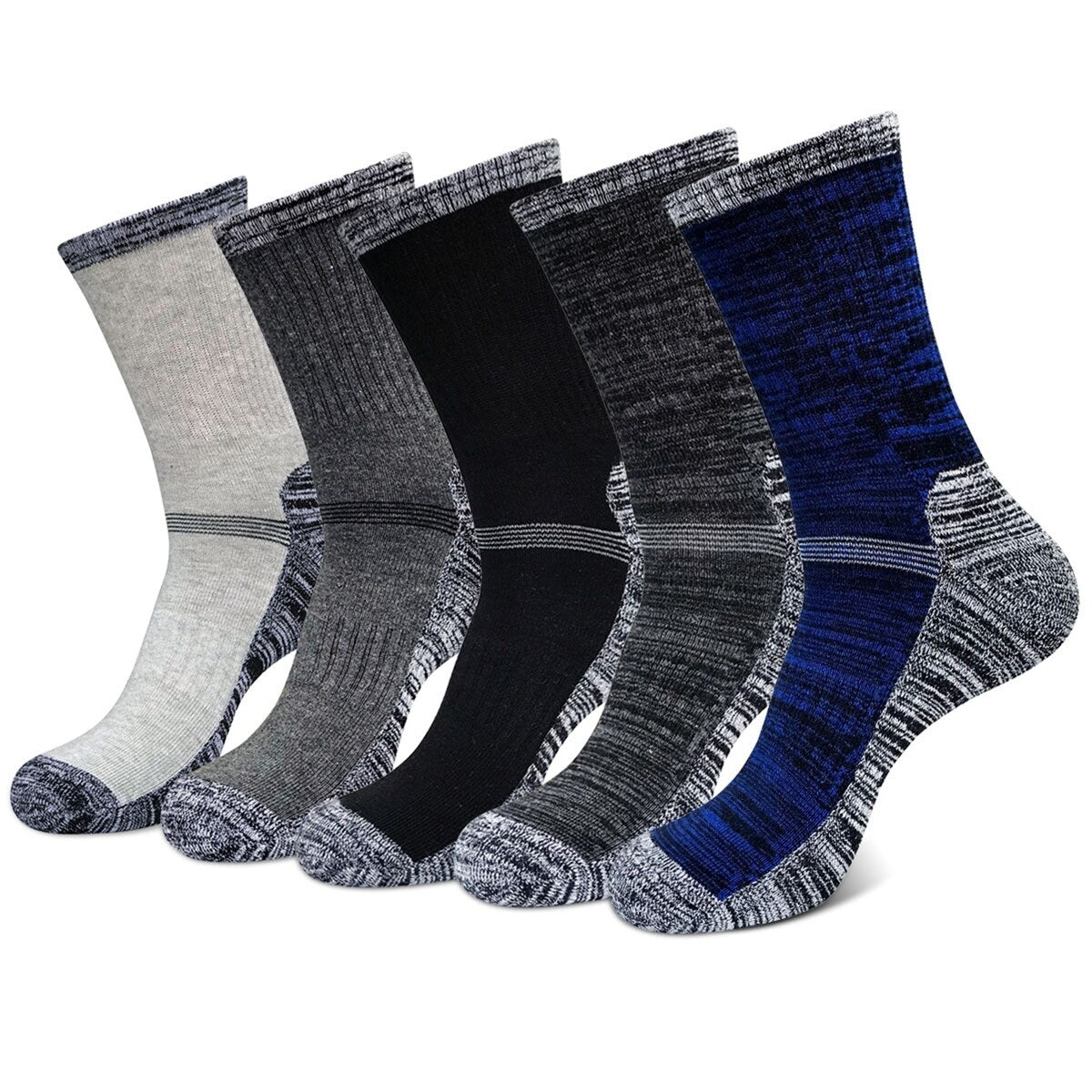 1 Pair Men Winter Sports Socks MidTube Thickened Soft AntiSlip Elastic Patchwork Color Matching No Basketball