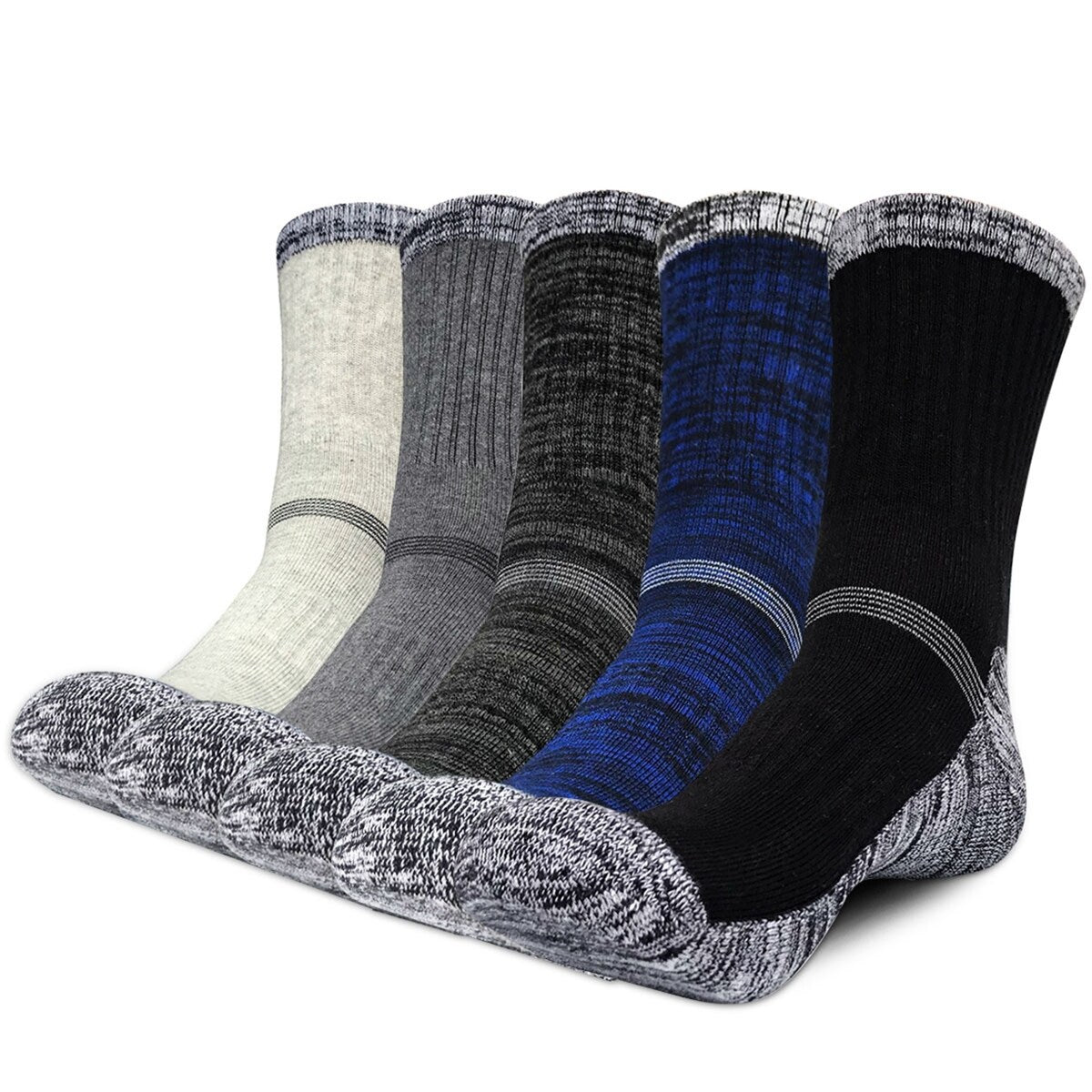 1 Pair Men Winter Sports Socks MidTube Thickened Soft AntiSlip Elastic Patchwork Color Matching No Basketball