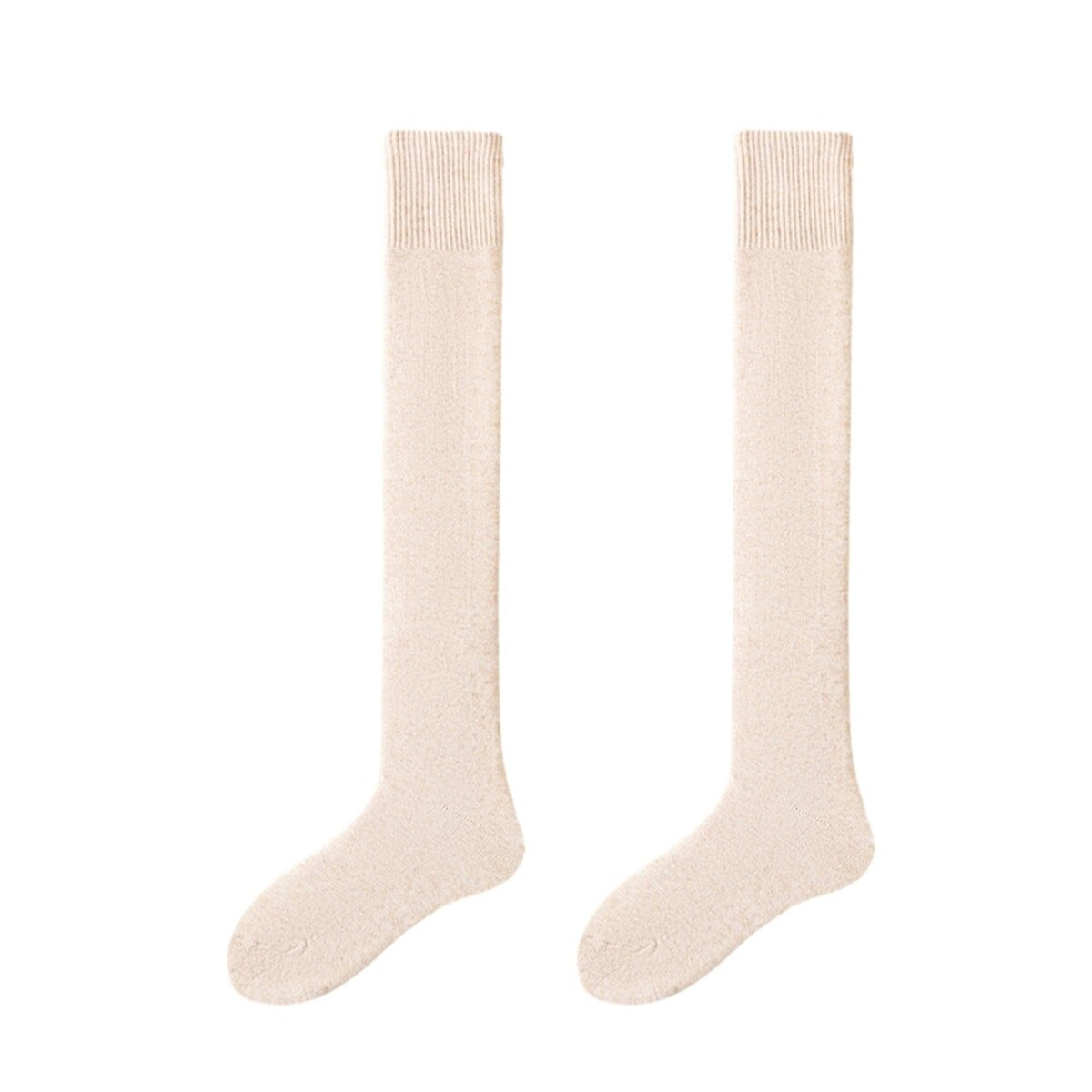 1 Pair Men Winter Stockings Solid Color Soft Breathable LongTube High Elasticity Over Knee Length Warm AntiSlip No