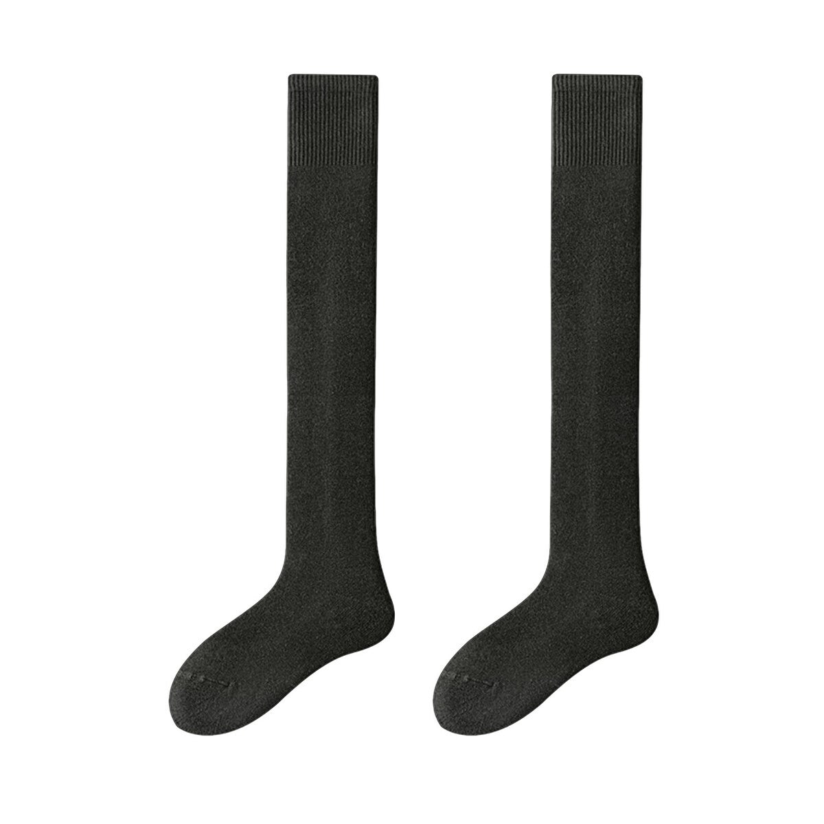 1 Pair Men Winter Stockings Solid Color Soft Breathable LongTube High Elasticity Over Knee Length Warm AntiSlip No