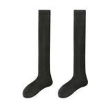 1 Pair Men Winter Stockings Solid Color Soft Breathable LongTube High Elasticity Over Knee Length Warm AntiSlip No