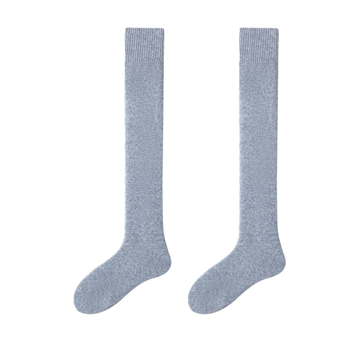 1 Pair Men Winter Stockings Solid Color Soft Breathable LongTube High Elasticity Over Knee Length Warm AntiSlip No