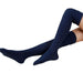 1 Pair Solid Color Jacquard High Elasticity Thickened Thigh Stockings Autumn Winter Women Over Knee Socks
