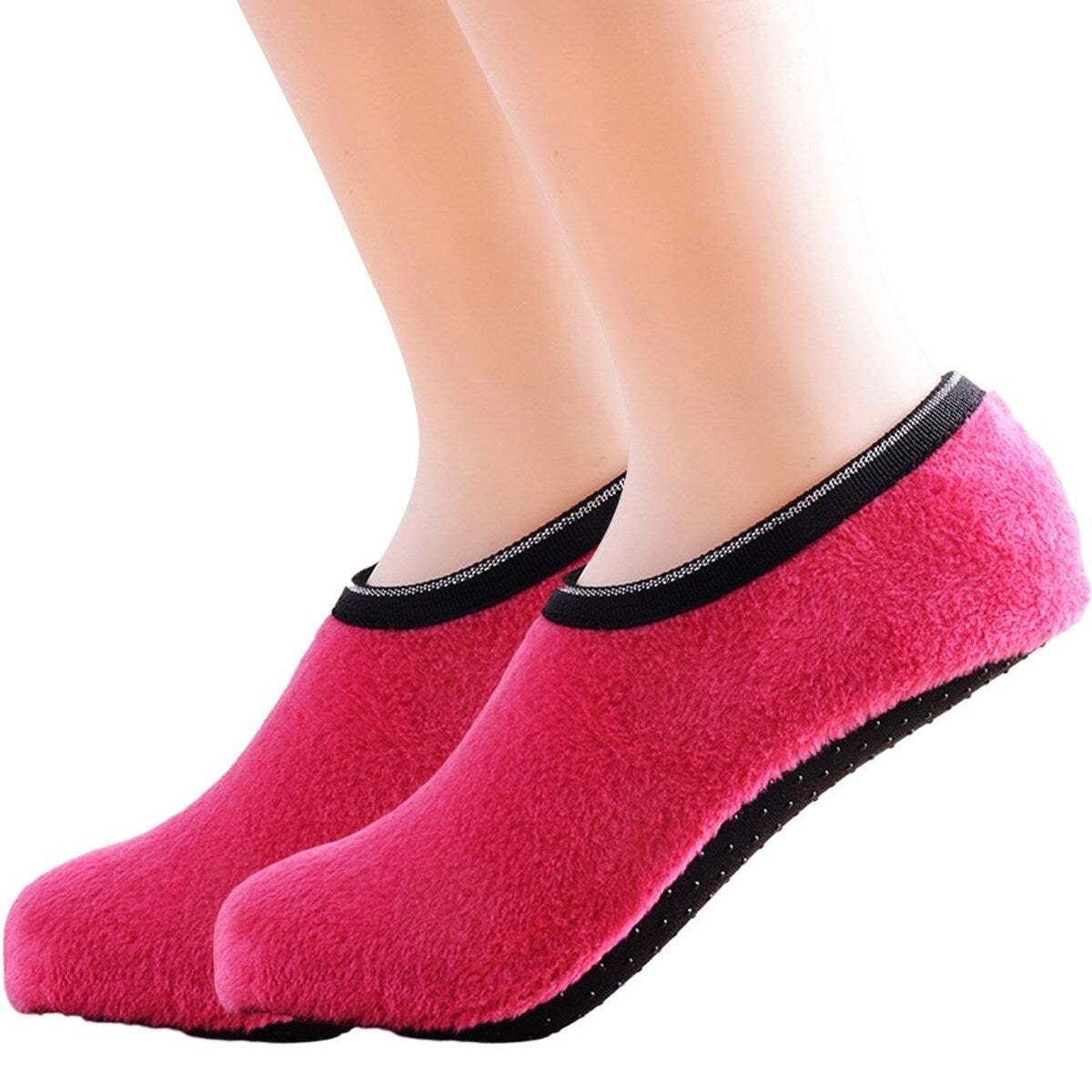 1 Pair Winter Floor Socks NonSlip Rough Sole Thicken Padded Washable Keep Warm Low Tube Contrast Color Women Socks Home