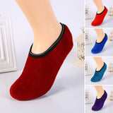 1 Pair Winter Floor Socks NonSlip Rough Sole Thicken Padded Washable Keep Warm Low Tube Contrast Color Women Socks Home