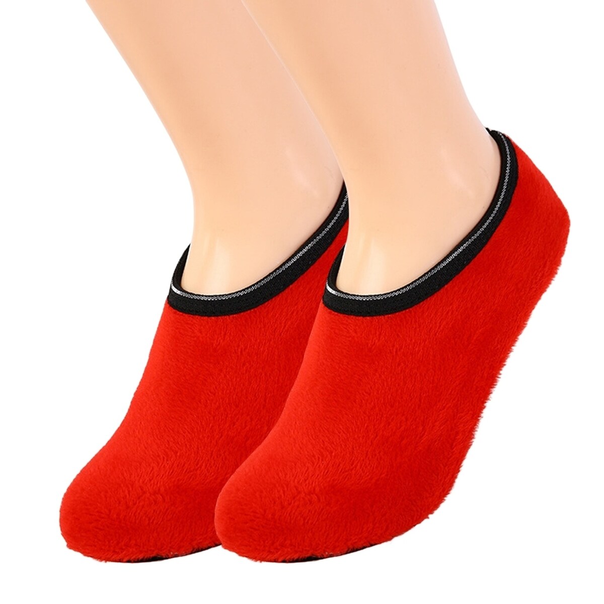 1 Pair Winter Floor Socks NonSlip Rough Sole Thicken Padded Washable Keep Warm Low Tube Contrast Color Women Socks Home