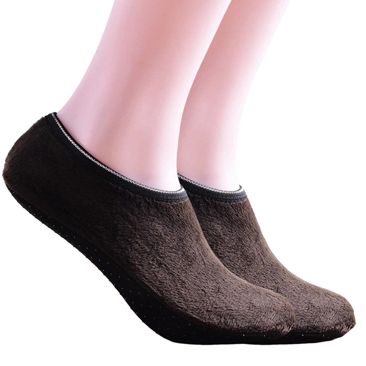 1 Pair Winter Floor Socks NonSlip Rough Sole Thicken Padded Washable Keep Warm Low Tube Contrast Color Women Socks Home