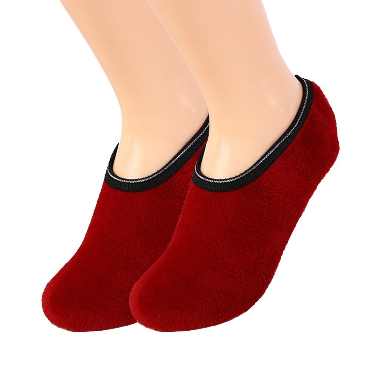 1 Pair Winter Floor Socks NonSlip Rough Sole Thicken Padded Washable Keep Warm Low Tube Contrast Color Women Socks Home