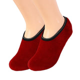1 Pair Winter Floor Socks NonSlip Rough Sole Thicken Padded Washable Keep Warm Low Tube Contrast Color Women Socks Home