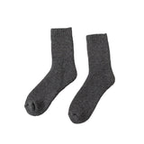 1 Pair Winter Socks Thick Plush Solid Color Knitted MidTube Ankle Soft Cold Resistant AntiSlip Elastic Thermal Floor