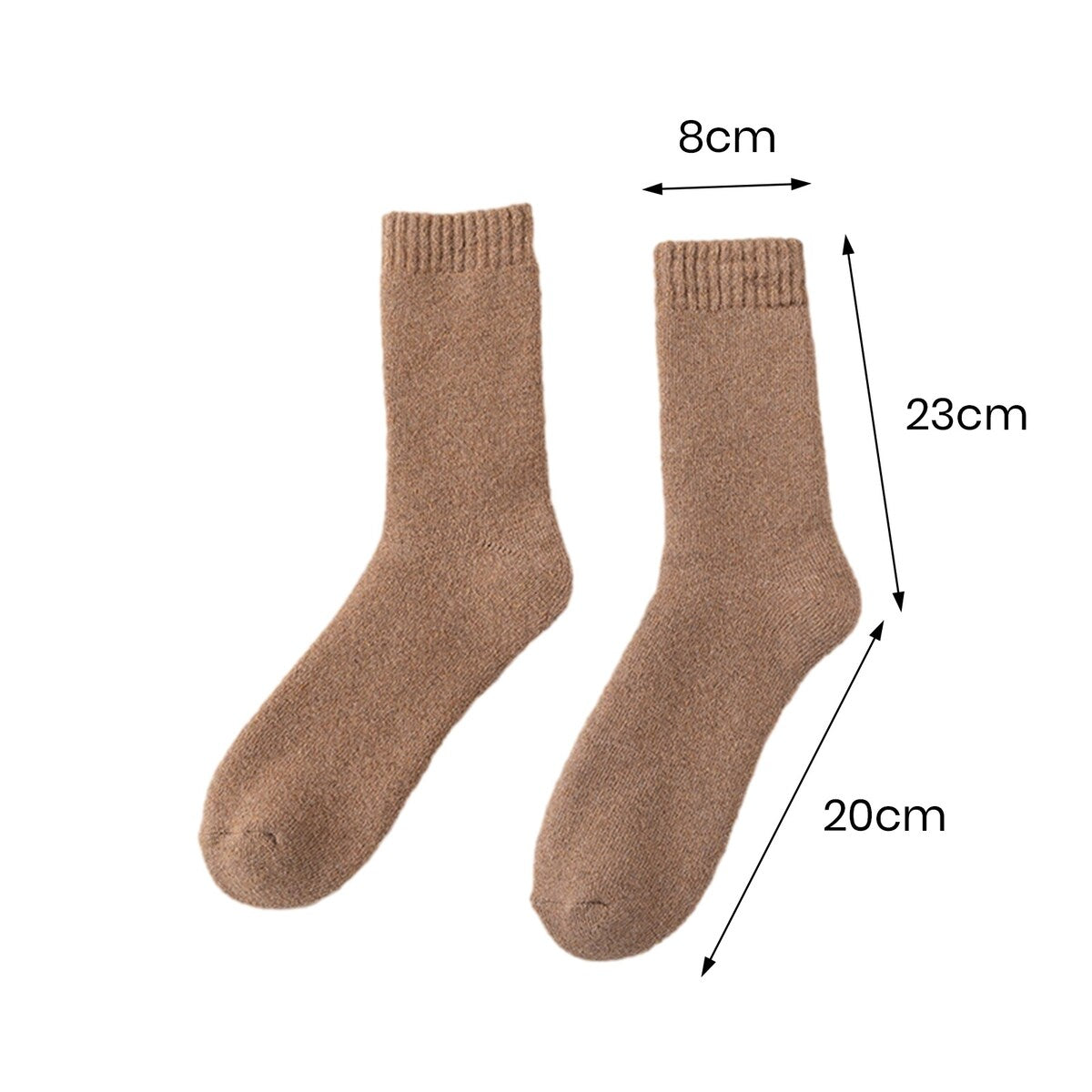 1 Pair Winter Socks Thick Plush Solid Color Knitted MidTube Ankle Soft Cold Resistant AntiSlip Elastic Thermal Floor