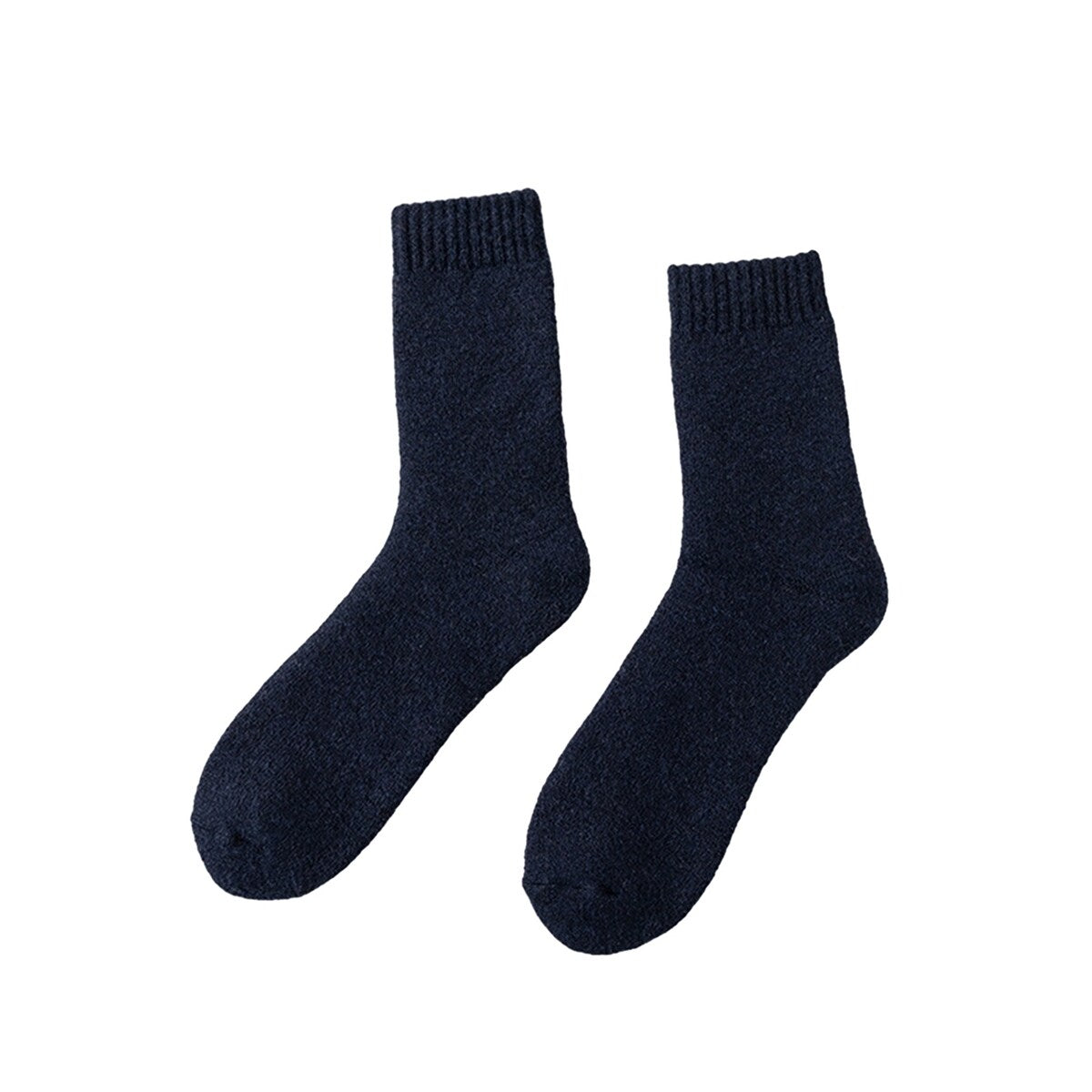 1 Pair Winter Socks Thick Plush Solid Color Knitted MidTube Ankle Soft Cold Resistant AntiSlip Elastic Thermal Floor