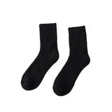1 Pair Winter Socks Thick Plush Solid Color Knitted MidTube Ankle Soft Cold Resistant AntiSlip Elastic Thermal Floor