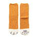 1 Pair Women Floor Socks Cat Feet Middle Tube Stretch Contrast Color Coral Fleece Thicken Cartoon Sleeping Socks For
