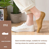 1 Pair Women Socks LowCut AntiiSkid Silicone Cotton Elastic AntiSlip Solid Color Soft AntiShrink Casual Four Season
