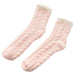 1 Pair Women Socks Soft Texture Coral Fleece Stretchy Ankle Length AntiSkid Cold Resistant Thick Winter Warm Fluffy
