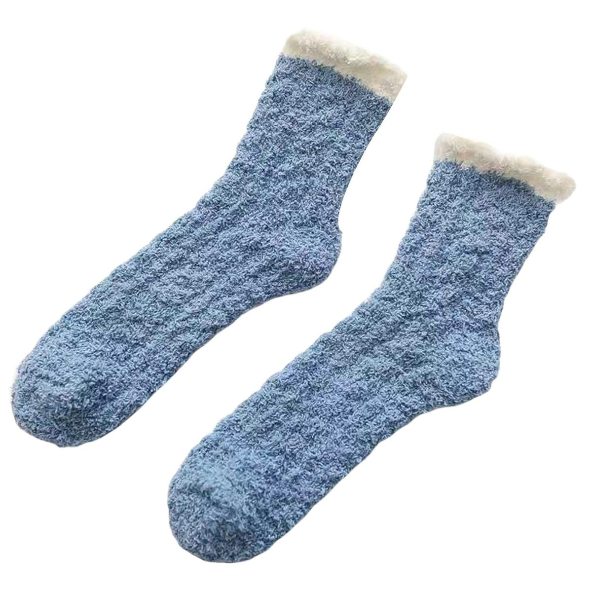 1 Pair Women Socks Soft Texture Coral Fleece Stretchy Ankle Length AntiSkid Cold Resistant Thick Winter Warm Fluffy