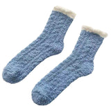 1 Pair Women Socks Soft Texture Coral Fleece Stretchy Ankle Length AntiSkid Cold Resistant Thick Winter Warm Fluffy