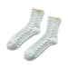 1 Pair Women Socks Soft Texture Coral Fleece Stretchy Ankle Length AntiSkid Cold Resistant Thick Winter Warm Fluffy