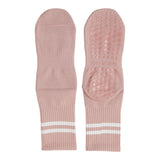 1 Pair Women Sports Socks Striped Elastic Breathable Knitted AntiSlip Sweat Absorption Cotton