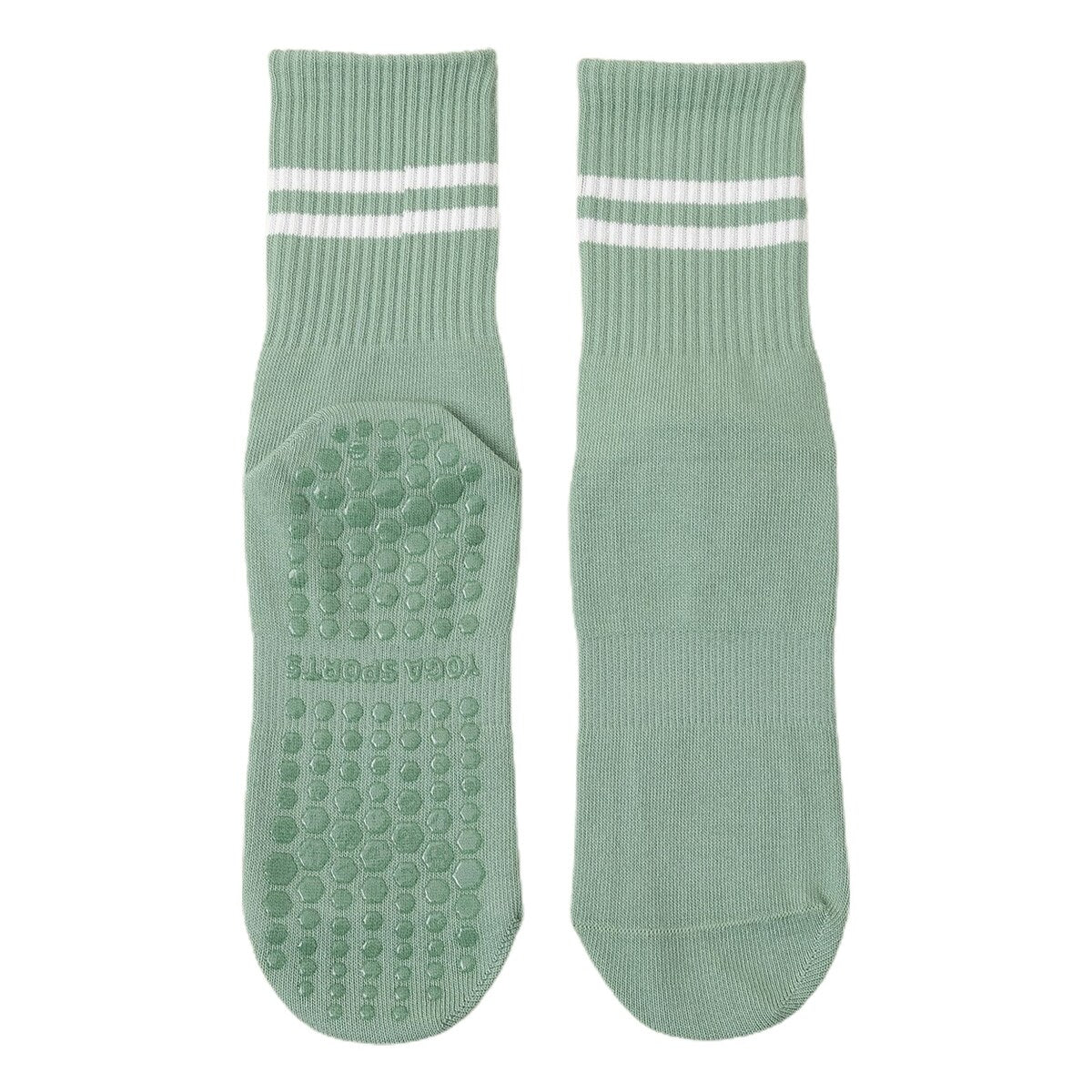 1 Pair Women Sports Socks Striped Elastic Breathable Knitted AntiSlip Sweat Absorption Cotton
