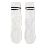 1 Pair Women Sports Socks Striped Elastic Breathable Knitted AntiSlip Sweat Absorption Cotton