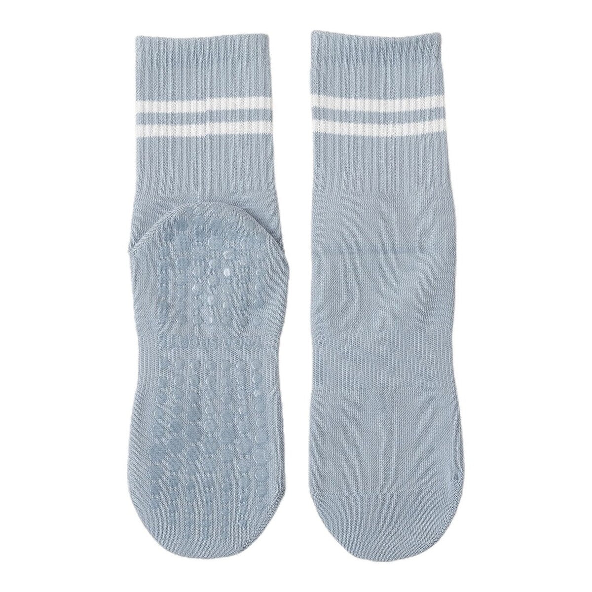 1 Pair Women Sports Socks Striped Elastic Breathable Knitted AntiSlip Sweat Absorption Cotton