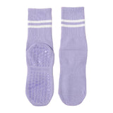 1 Pair Women Sports Socks Striped Elastic Breathable Knitted AntiSlip Sweat Absorption Cotton