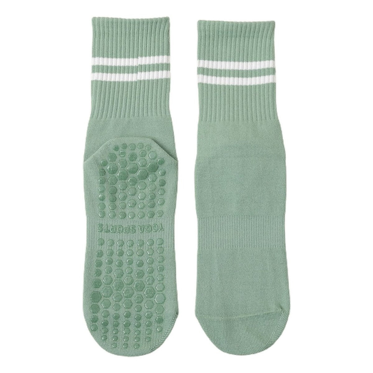 1 Pair Women Sports Socks Striped Elastic Breathable Knitted AntiSlip Sweat Absorption Cotton