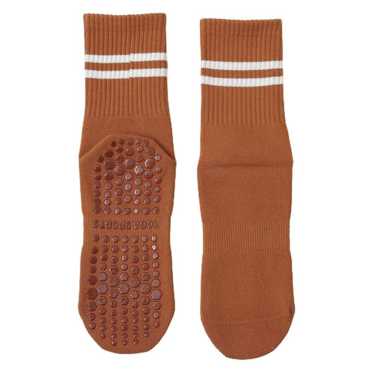 1 Pair Women Sports Socks Striped Elastic Breathable Knitted AntiSlip Sweat Absorption Cotton