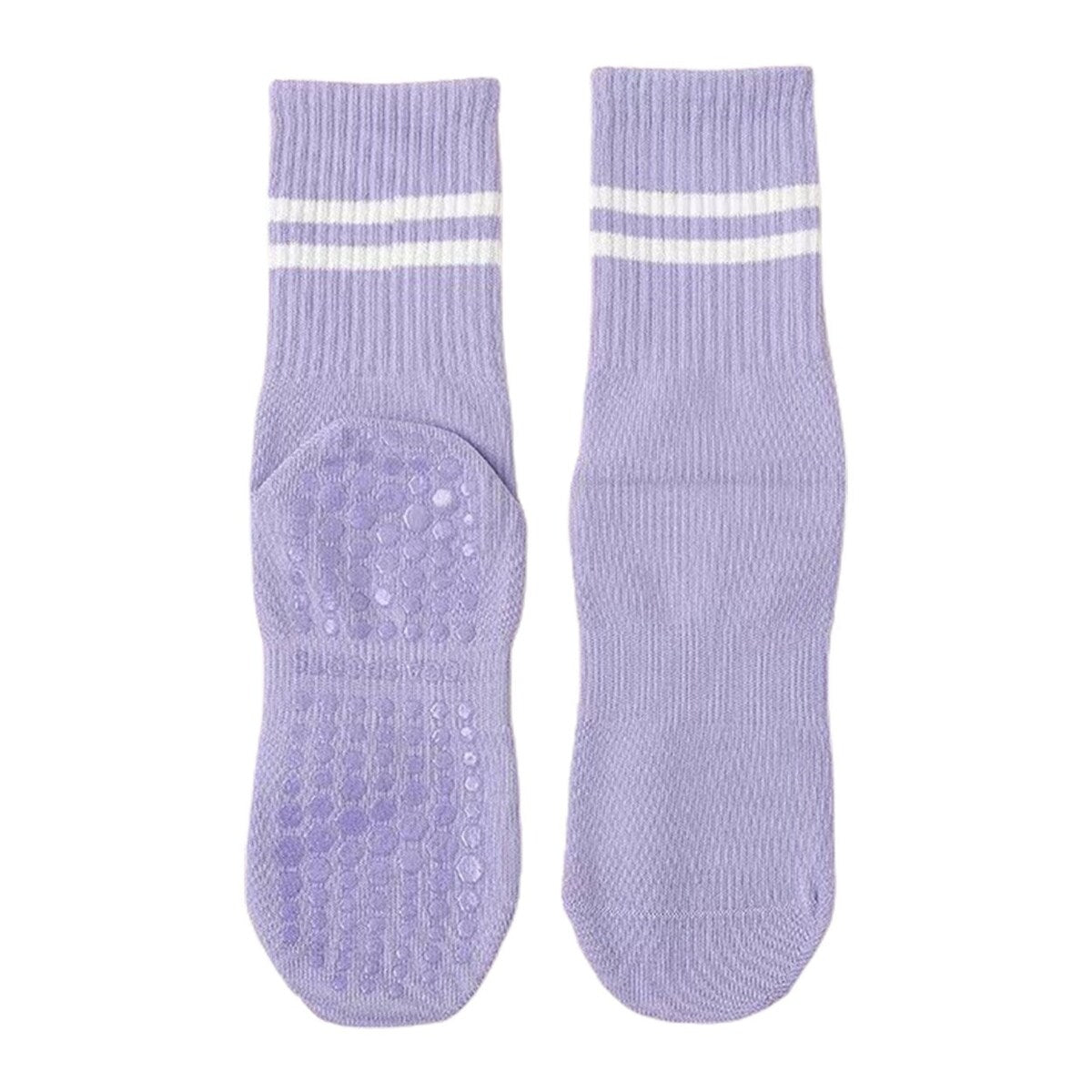 1 Pair Women Sports Socks Striped Elastic Breathable Knitted AntiSlip Sweat Absorption Cotton