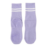 1 Pair Women Sports Socks Striped Elastic Breathable Knitted AntiSlip Sweat Absorption Cotton