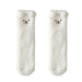 1 Pair Women Winter Coral Fleece Fuzzy Socks Embroidery Bear Pattern Thickened Plush Floor Socks MidTube Home Sleeping