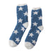 1 Pair Women Winter Socks Contrast Color Star Print Coral Fleece Soft Breathable MidTube High