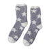1 Pair Women Winter Socks Contrast Color Star Print Coral Fleece Soft Breathable MidTube High