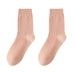 1 Pair Women Winter Socks Solid Color Soft Breathable MidTube High Elasticity Solid Color Warm AntiSlip No Lady