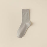 1 Pair Women Winter Socks Solid Color Soft Breathable MidTube High Elasticity Solid Color Warm AntiSlip No Lady